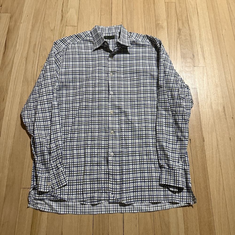 Vintage Ermenegildo‎ Zegna Shirt Mens XXL Plaid  Button Down Classiccore Preppy